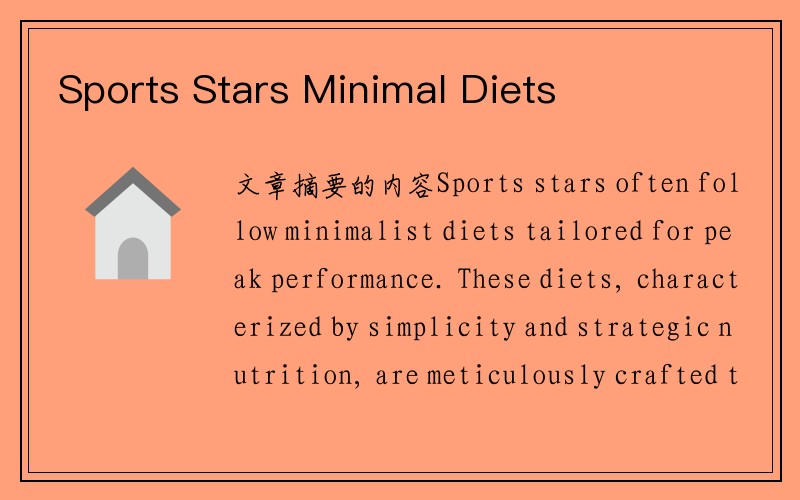 Sports Stars Minimal Diets